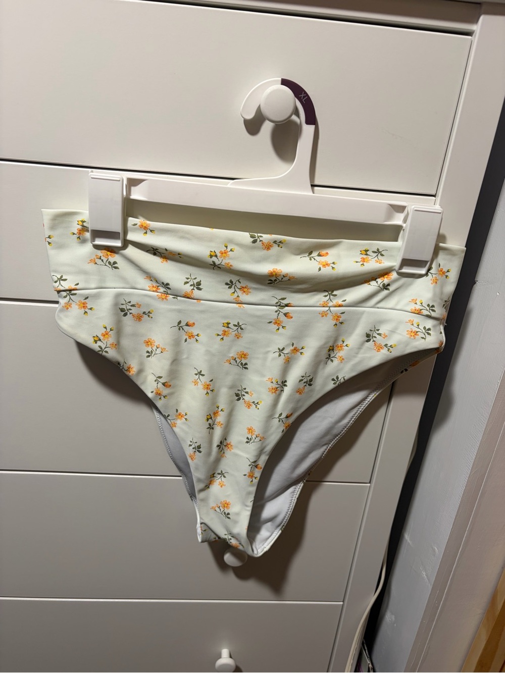 aerie Cream Floral High Cut Cheeky Swim Bottoms